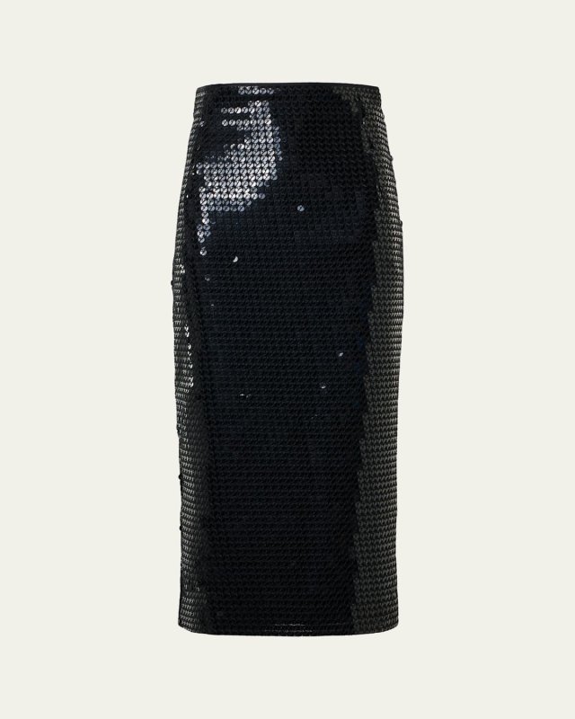 Corded Sequin Midi Skirt
